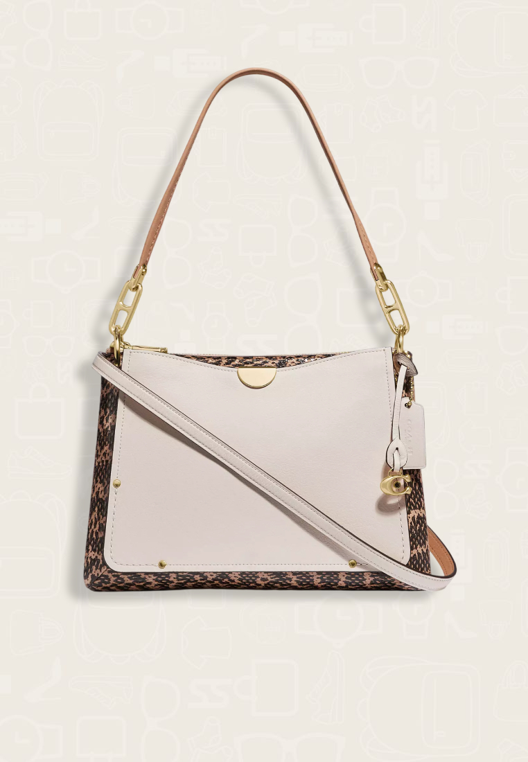 Coach Dreamer Shoulder Bag With Snakeskin Detail Chalk Multi