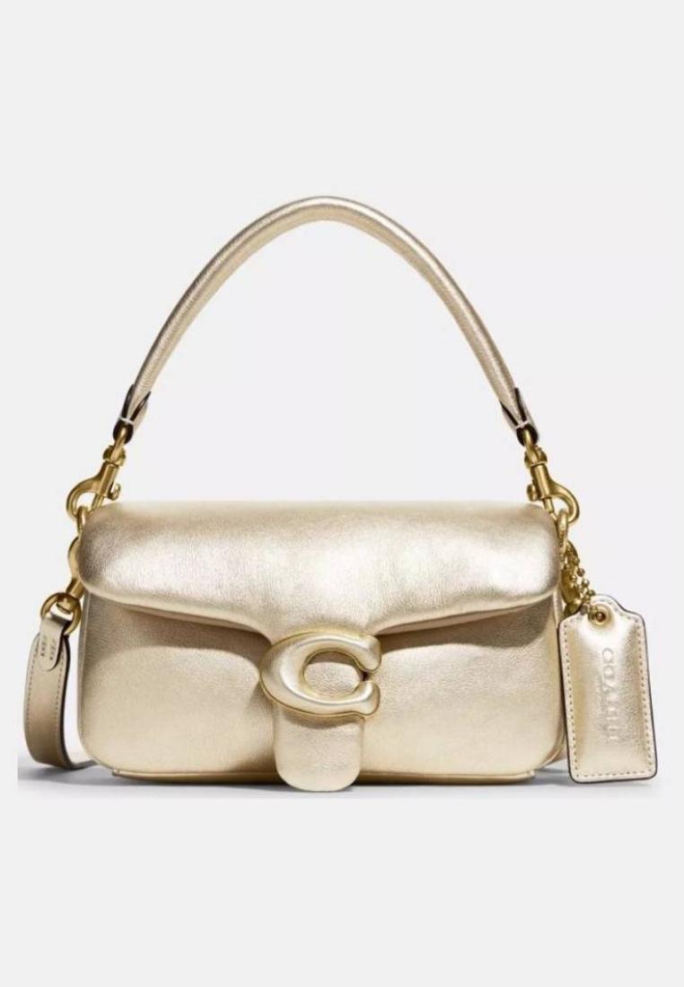 Coach Pillow Tabby Shoulder Bag 18 Metallic Soft Gold