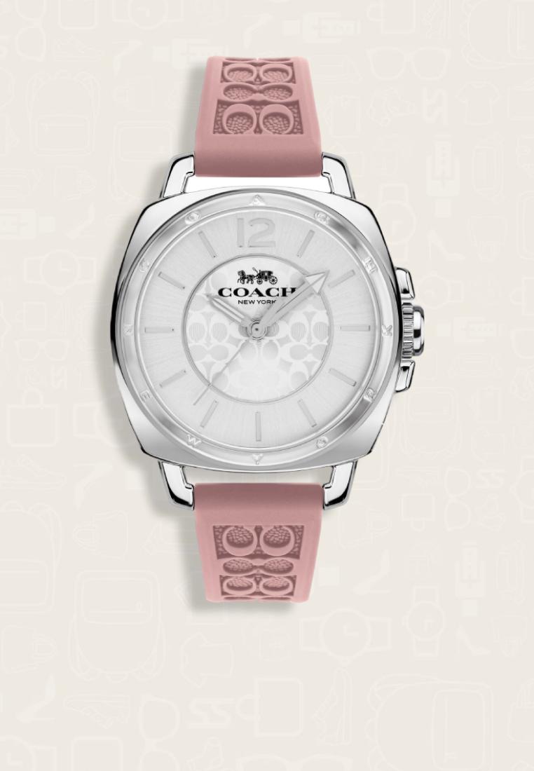 Coach Jam Tangan Wanita Coach Boyfriend Rubber Strap Pink