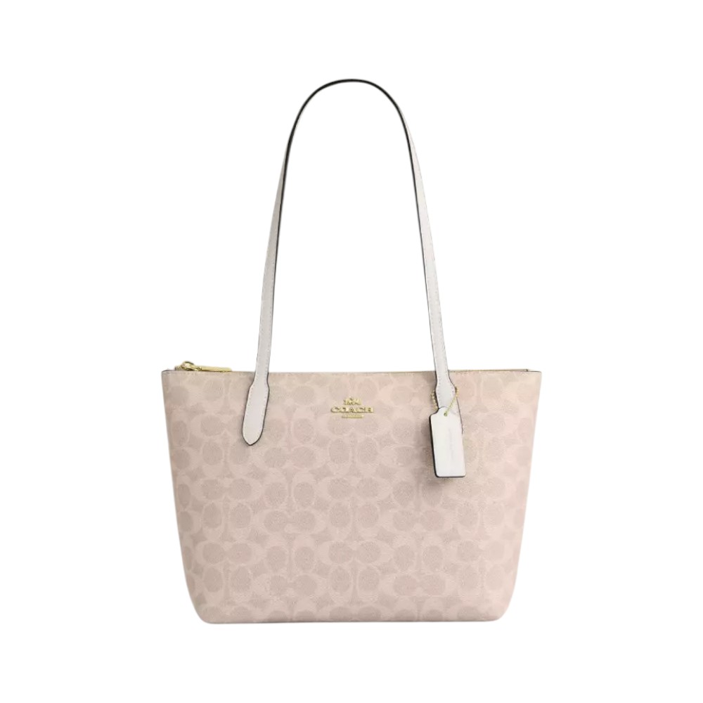 Coach Fiona Zip Tote Bag In Signature Sand Chalk