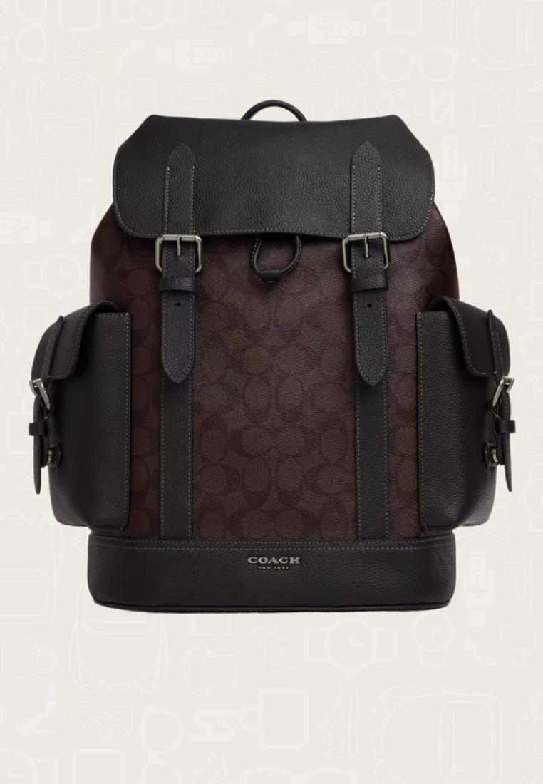 Coach Hudson Backpack In Signature Canvas Mahogany Black