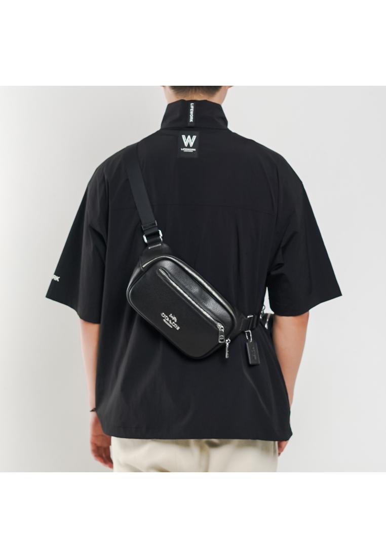 Coach Tas COACH ELIAS LEATHER BLACK MULTI POUCH WAIST BAG 100% ORIGINAL