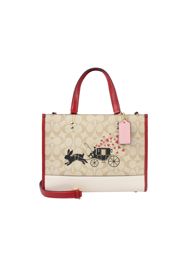 COACH Dempsey 30 Rabbit Carriage Print Cow Leather Details Tote Bag Tote Bag Shopping Bag One Should