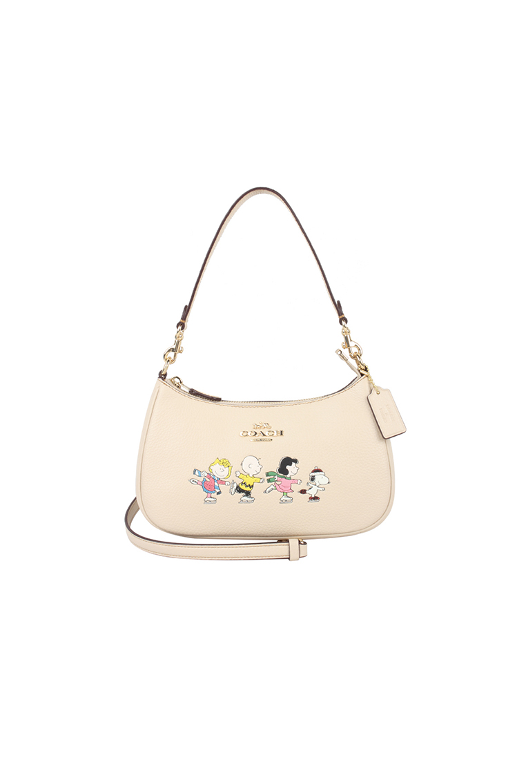 COACH Peanuts Snoopy Co-branded Teri 24 Cobblestone Cow Leather Underarm bag Hand Bill of Lading Sho