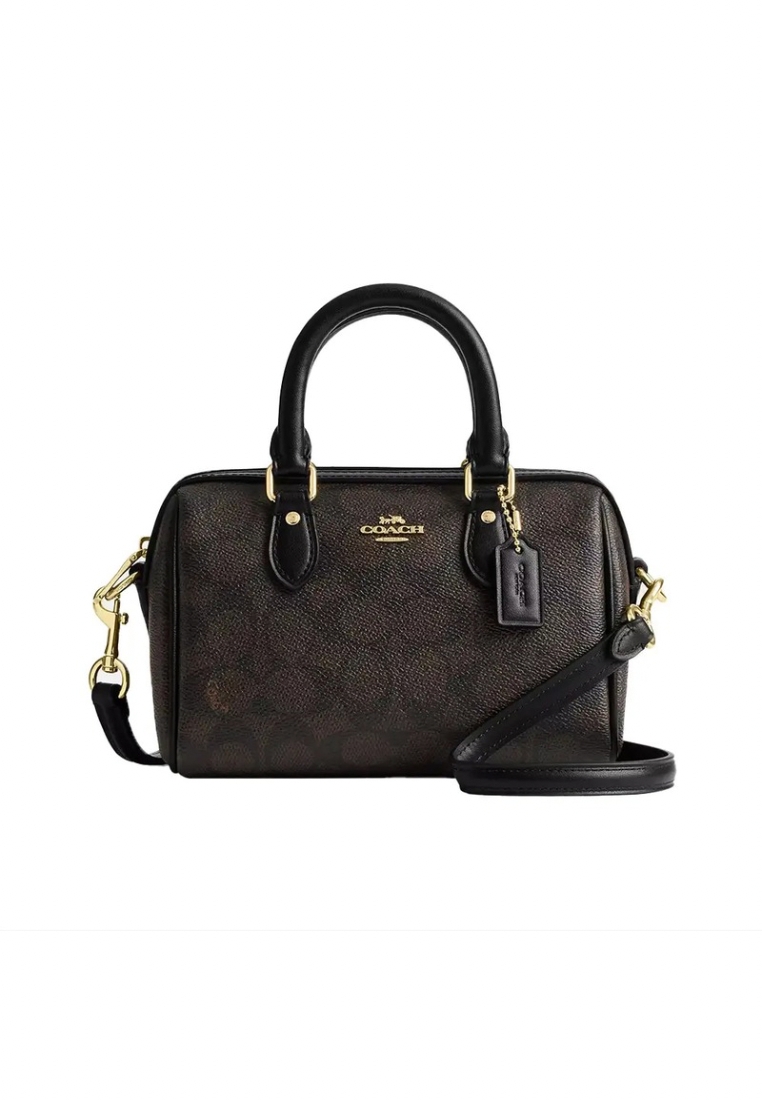 Coach Mini Rowan Crossbody Signature Walnut Black