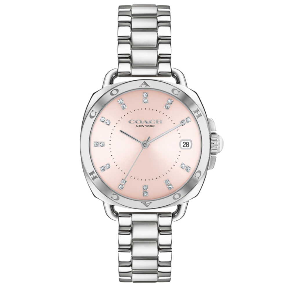 Coach Greyson 14504156 Ladies Pink Dial Stainless Steel Strap