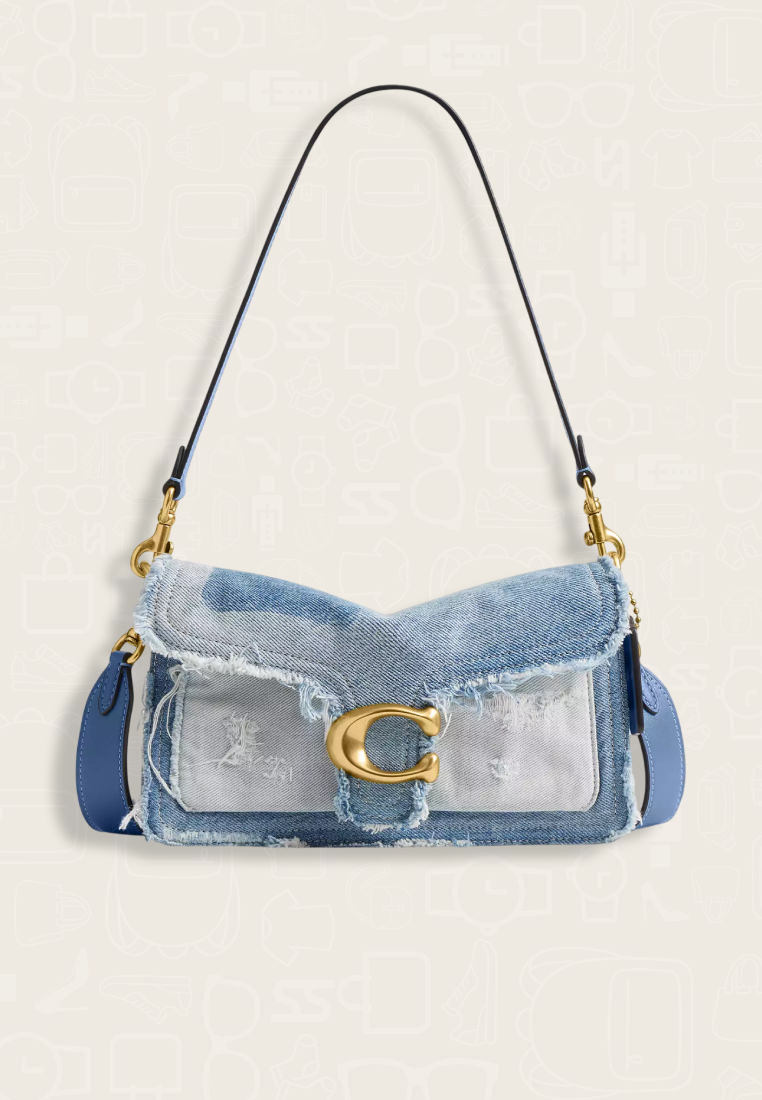 Coach Tabby Shoulder Bag 26 With Repurposed Denim Patchwork Denim