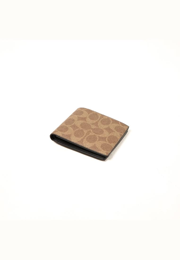 Coach Dompet COACH MONOGRAM BEIGE BROWN WALLET 100% ORIGINAL
