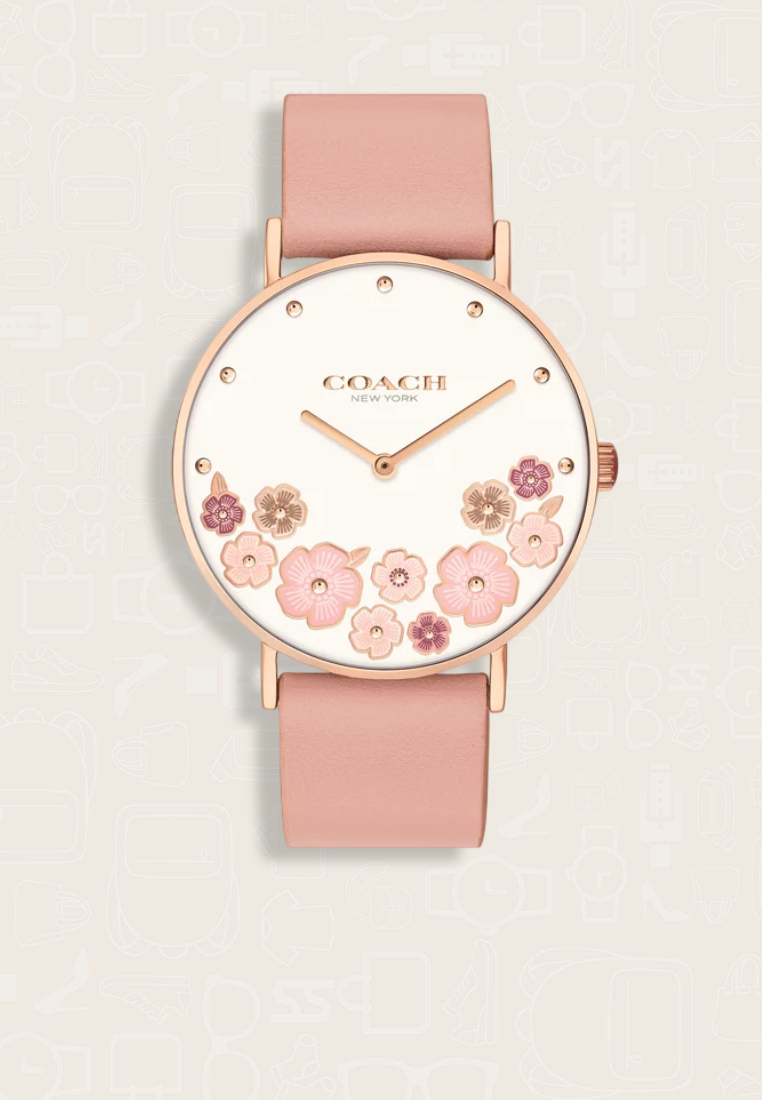 Coach Jam Tangan Wanita Coach Perry Pink Leather