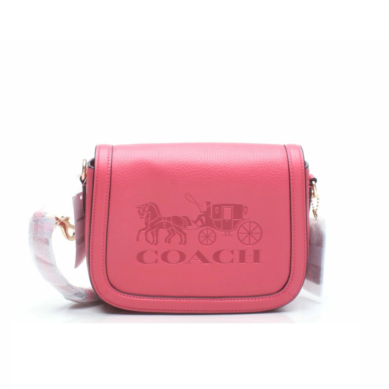 Coach C4058 Saddle Bag Horse & Carriage Leather Poppy Vintage Mauve Pink