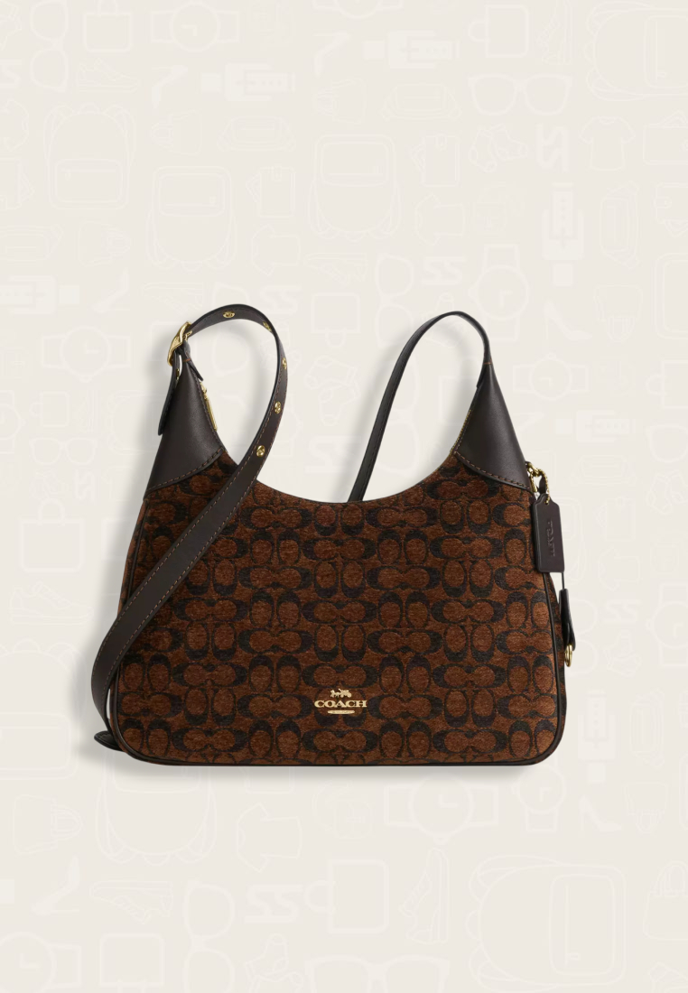 Coach Ella Shoulder Bag In Signature Chenille Truffle