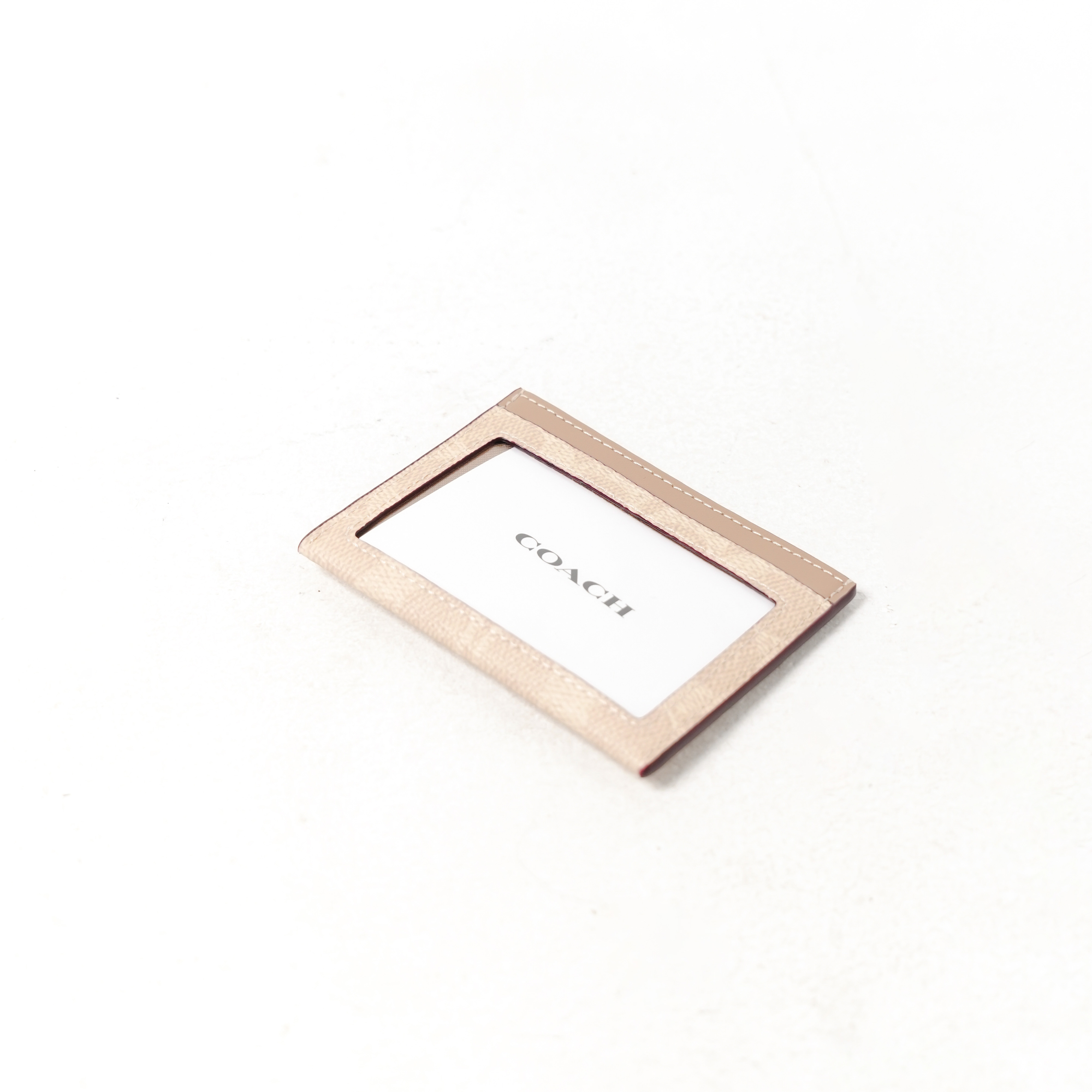 Coach Dompet COACH MONOGRAM IVORY WHITE TAUPE CARD HOLDER 100% ORIGINAL