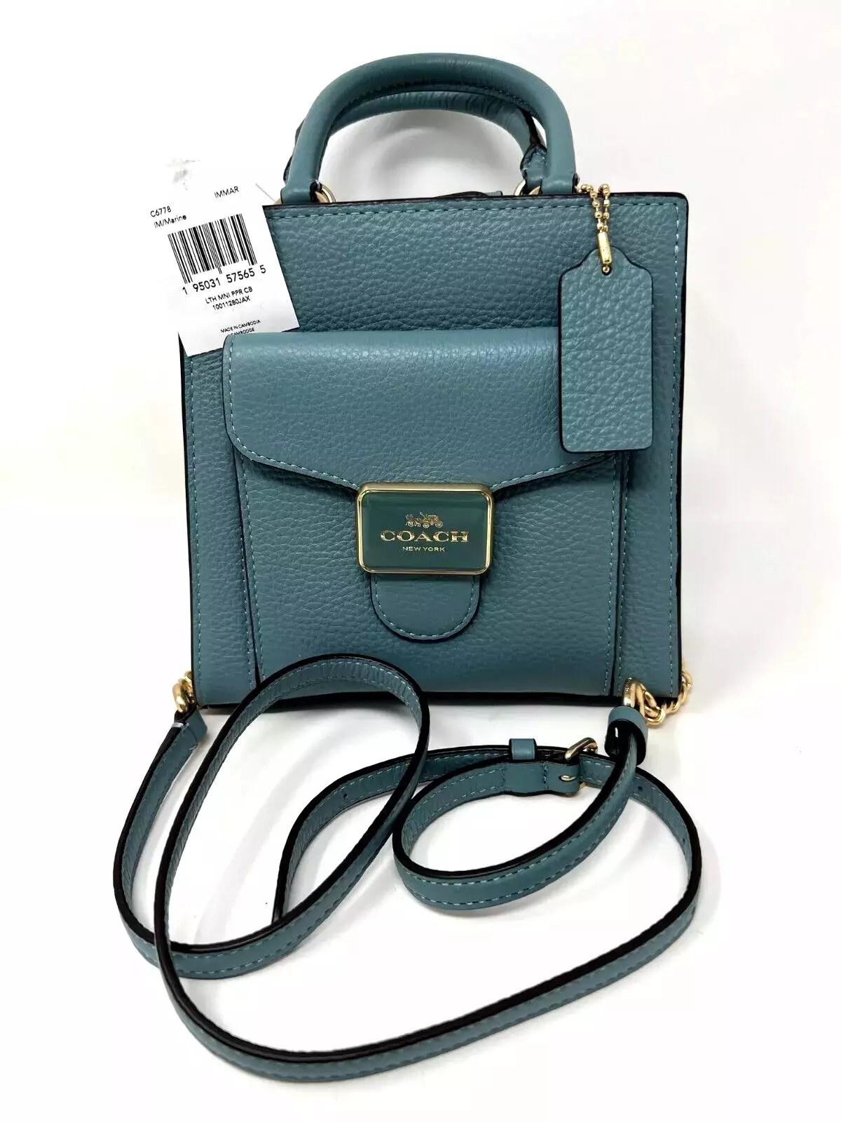 Coach Mini Pepper Satchel Bag Green C6778