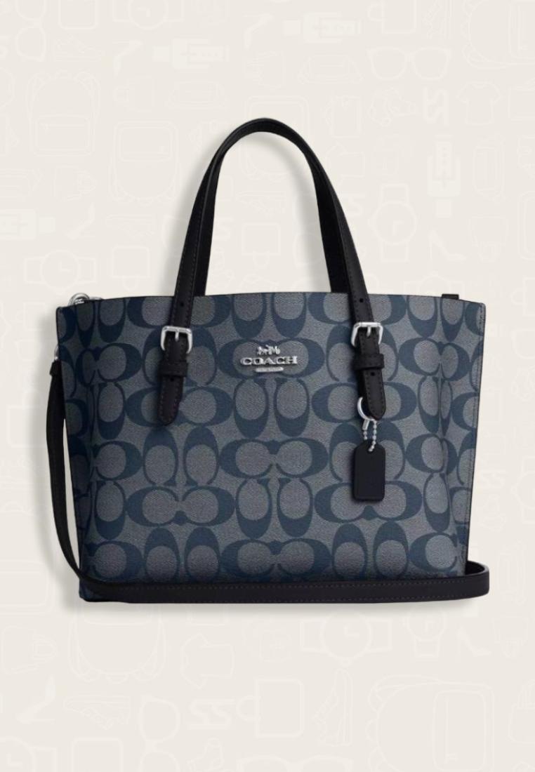Coach Mollie Tote 25 In Signature Canvas Denim Midnight Navy