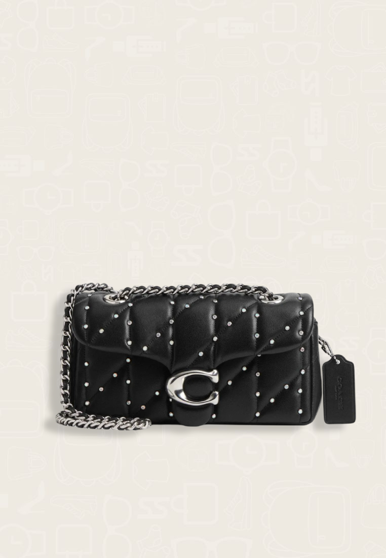 Coach Tabby Shoulder Bag 20 With Pillow Quilting And Crystal Rivets Black
