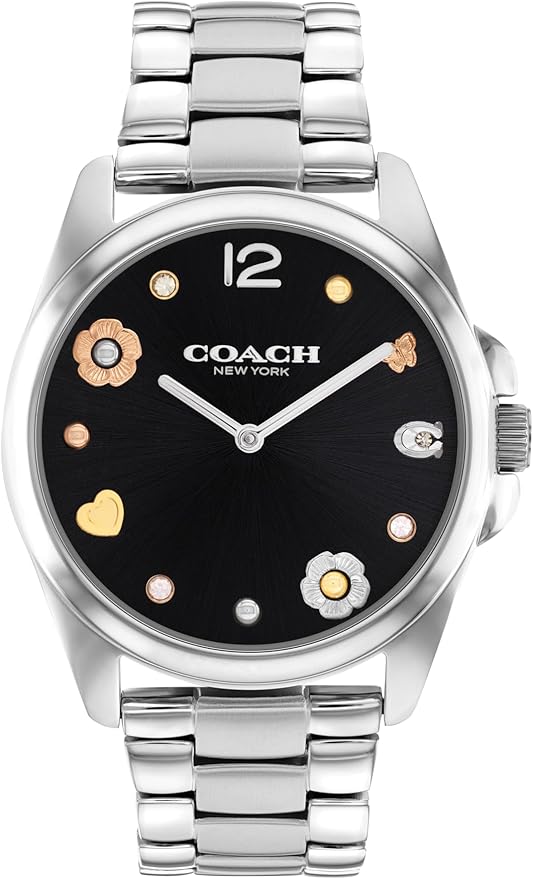 Coach Greyson Black Dial Silver Case Stainless Steel 14504024