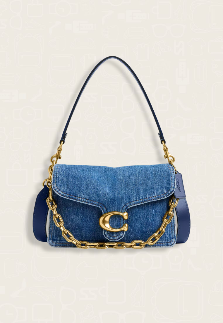 Coach Chain Tabby Shoulder Bag Deep Blue