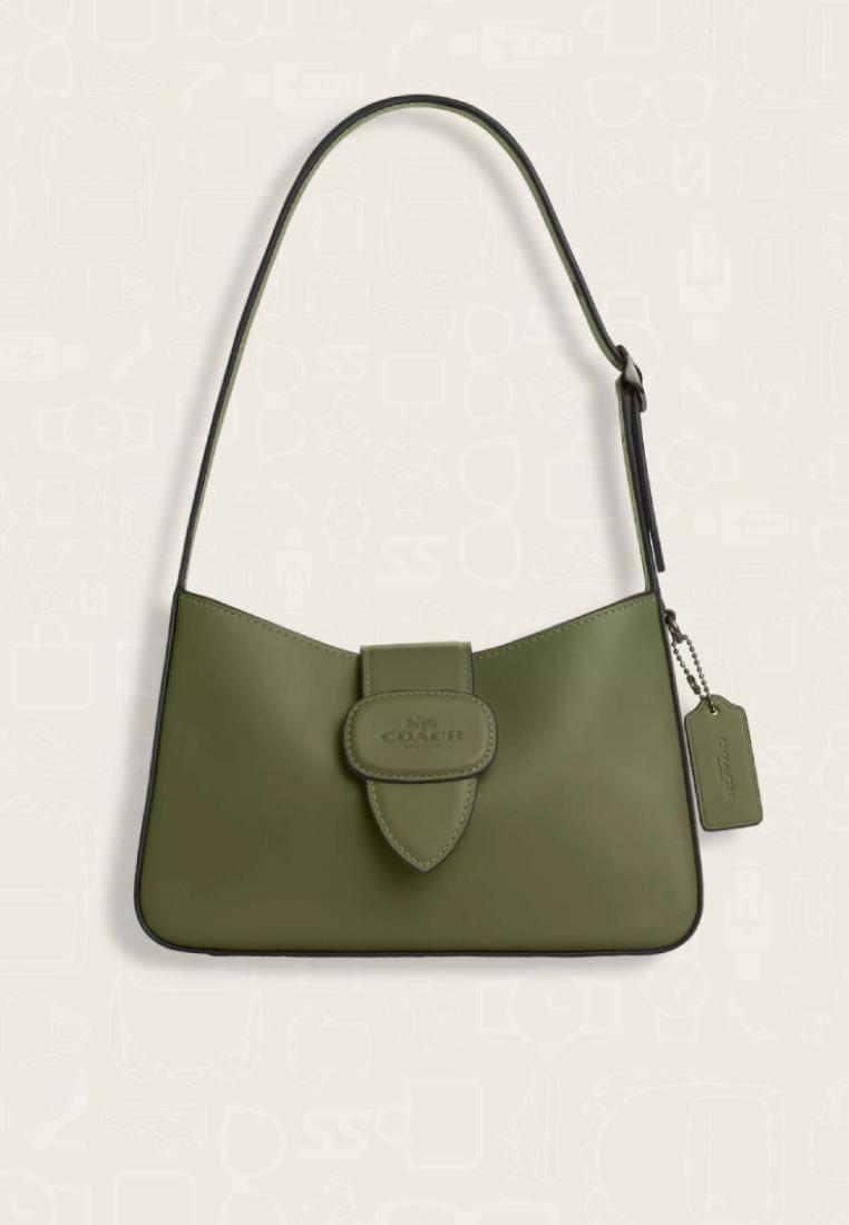 Coach Eliza Shoulder Bag With Leather Covered Closure Military Green