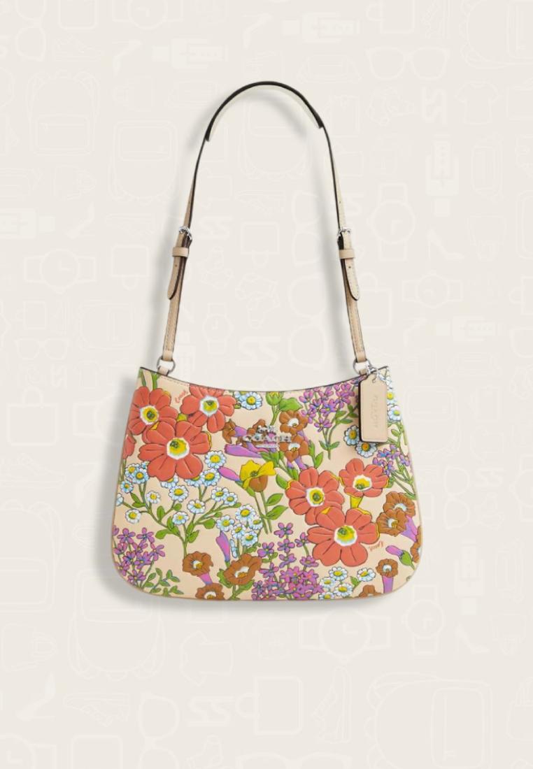 Coach Penelope Shoulder Bag With Floral Print Ivory Multi