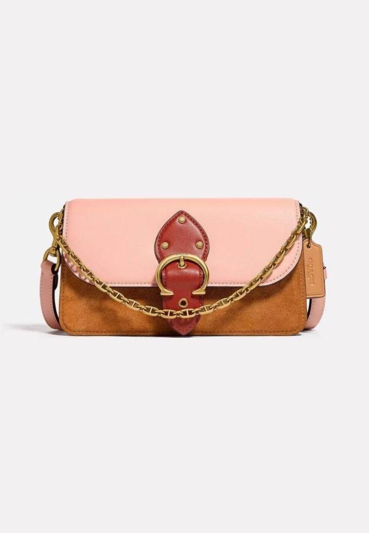 Coach Beat Crossbody Clutch In Colorblock Blush Natural Multi