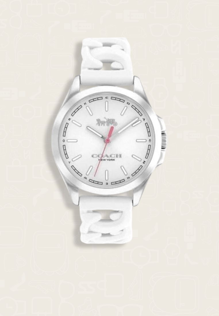 Coach Jam Tangan Wanita Coach Libby Rubber Watch White