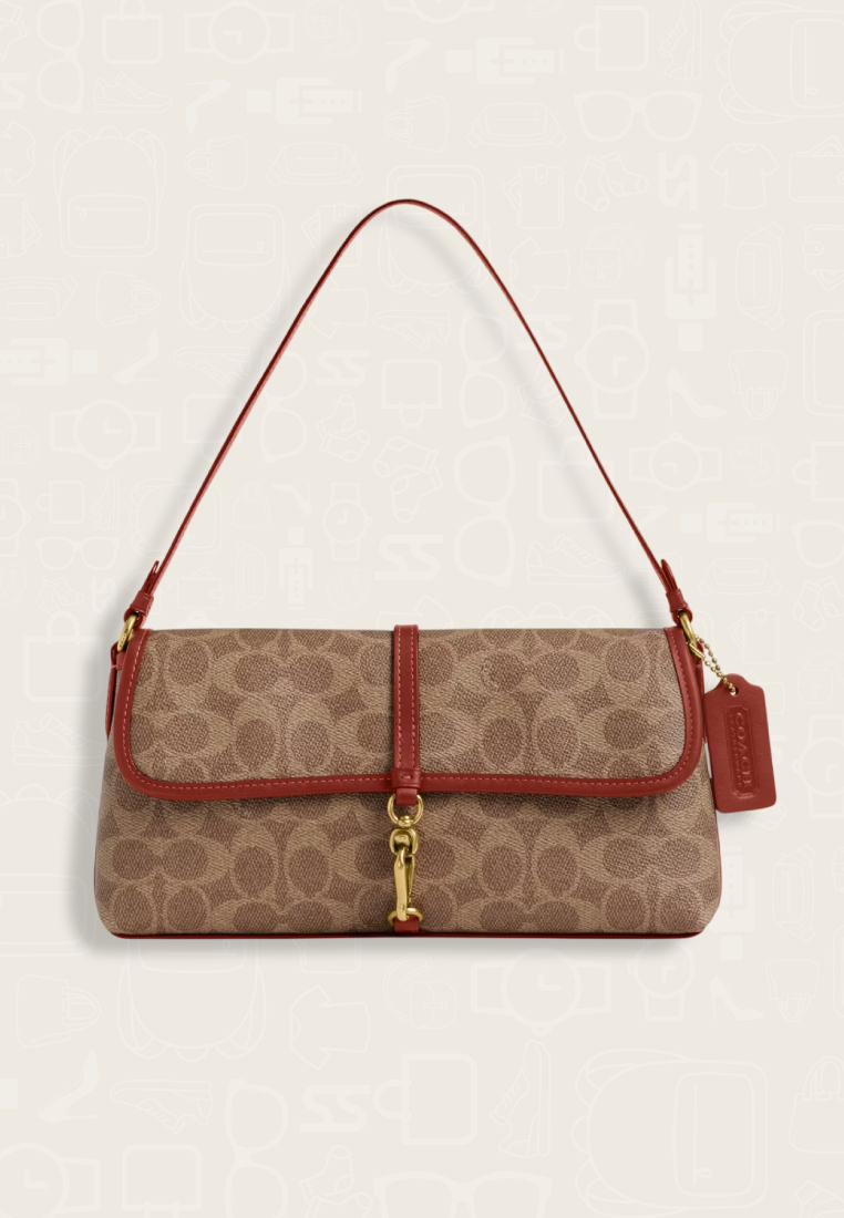 Coach Hamptons Bag In Signature Canvas Tan Rust