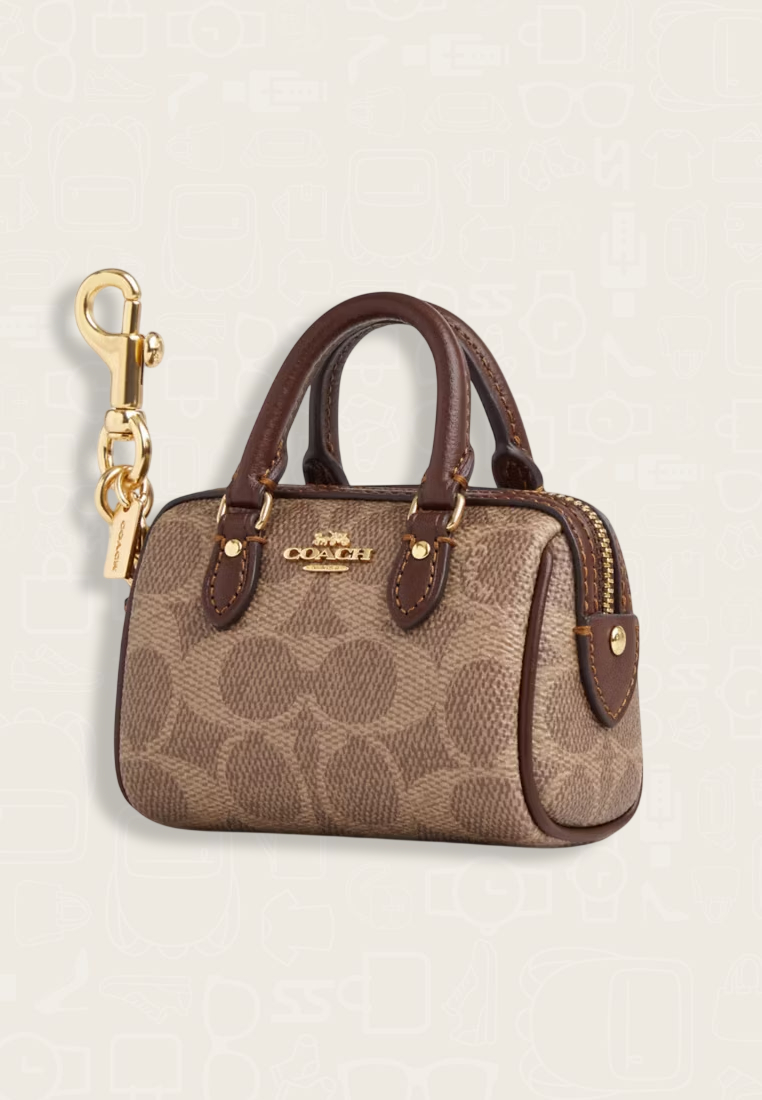 Coach Mini Rowan Bag Charm In Signature Canvas