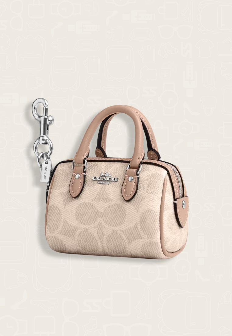 Coach Mini Rowan Bag Charm In Signature Canvas