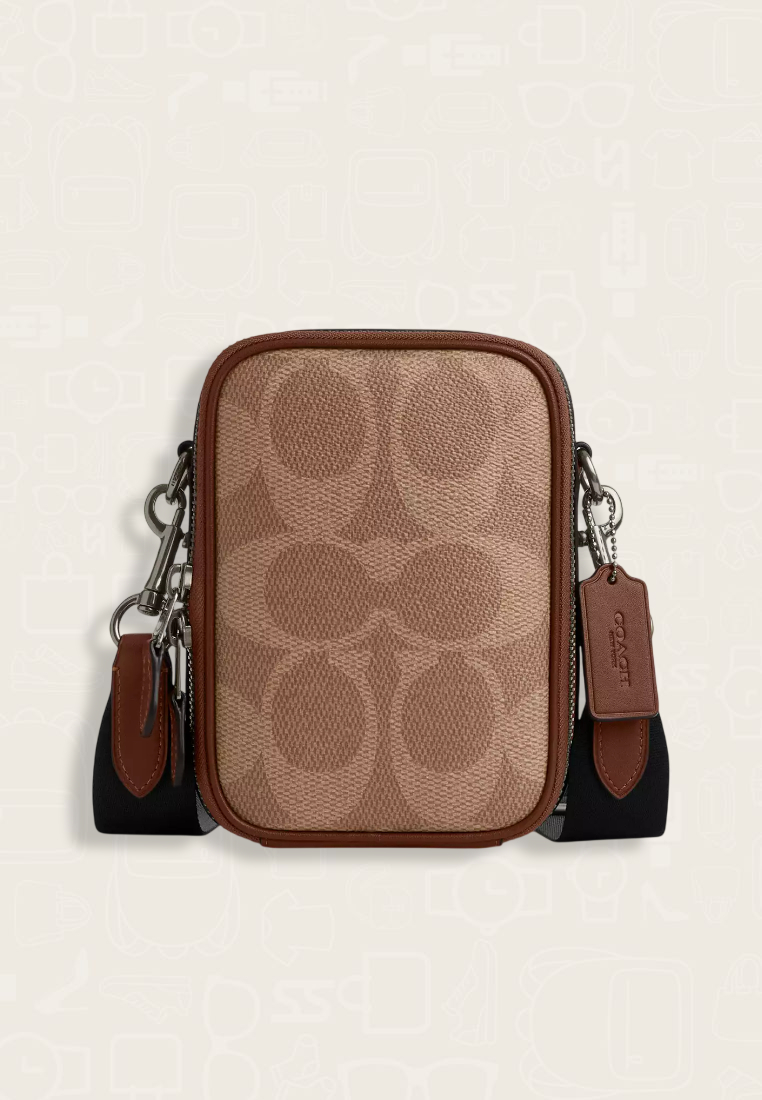 Coach Stanton Crossbody Bag In Signature Canvas Vintage Brown