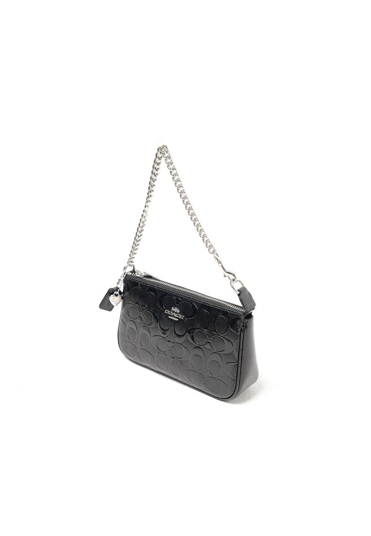 COACH Tas COACH NOLITA MONOGRAM EMBOSSED BLACK CHAIN HOBO BAG 100% ORIGINAL