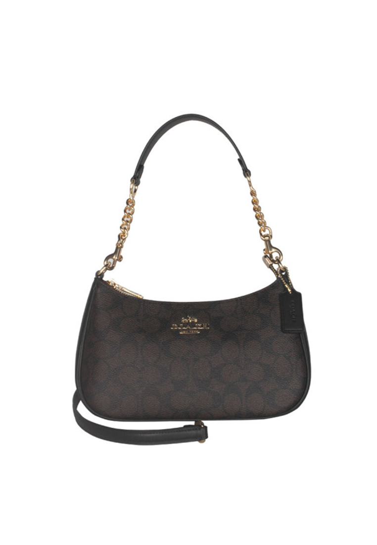 COACH TERI Women's Walnut-Black Shoulder Crossbody Handbag