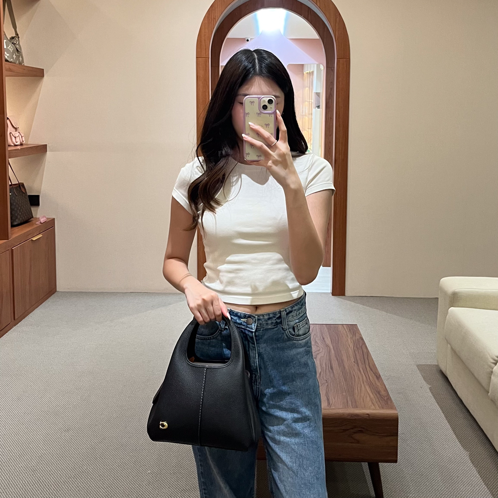 Coach Tas COACH LANA 23 GHW BLACK LEATHER SHOULDER BAG WITH LS 100% ORIGINAL