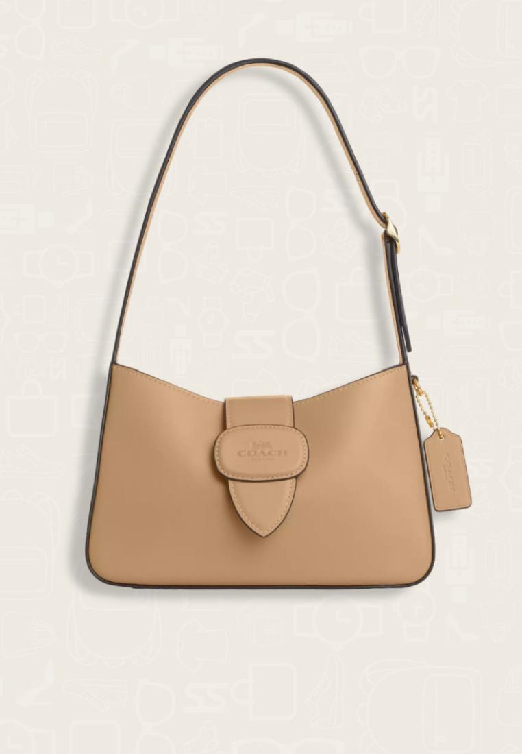 Coach Eliza Shoulder Bag With Leather Covered Closure Tan
