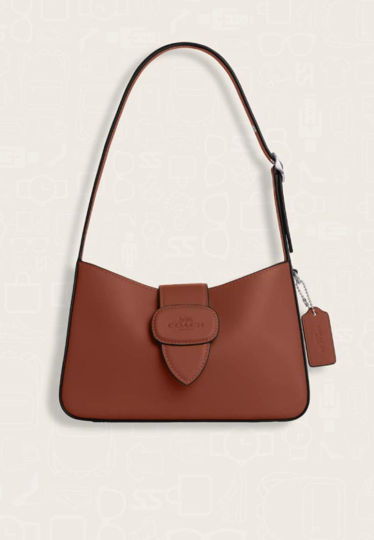 Coach Eliza Shoulder Bag With Leather Covered Closure Redwood