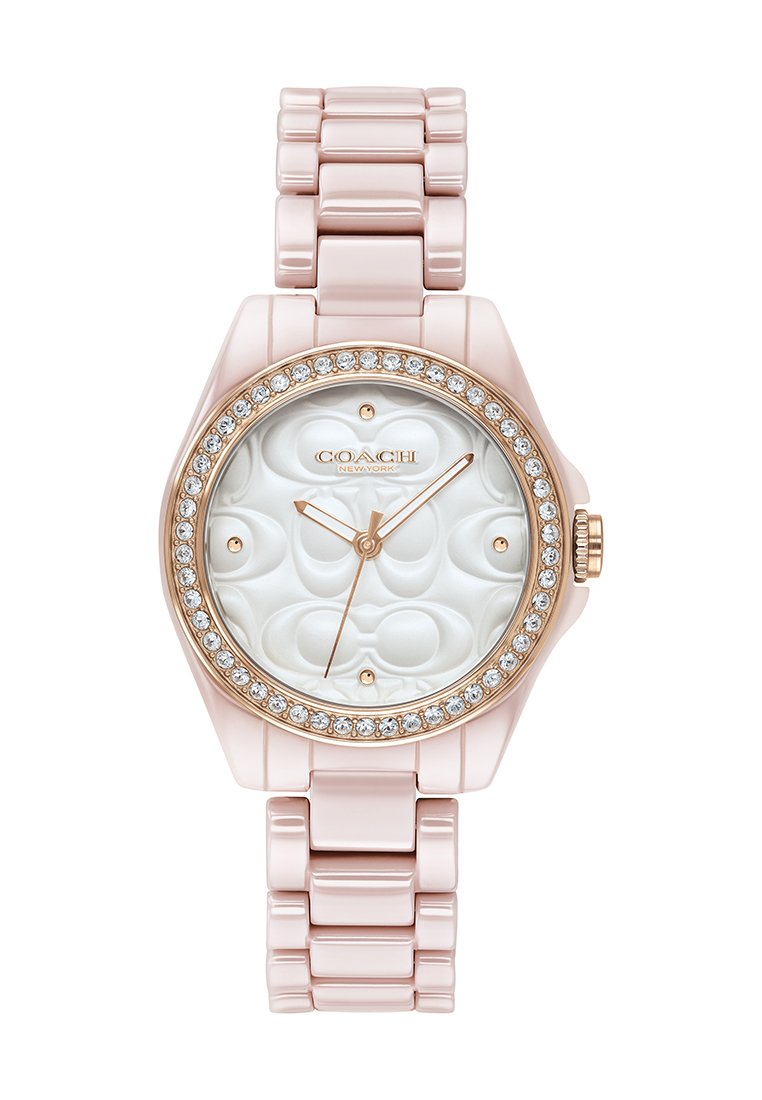 coach watch pink face