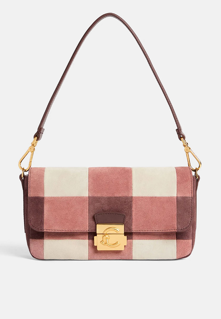 Coccinelle C-Me Lock Vichy Patch Shoulder Bag