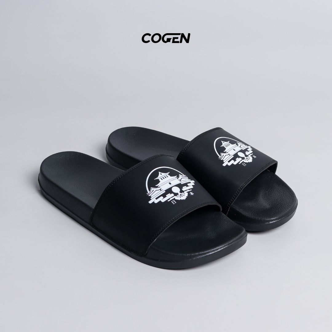 Cogen Sandal Hitam Slop Sendal Slip On Sandal Slide Pria Sendal Basic RB Series