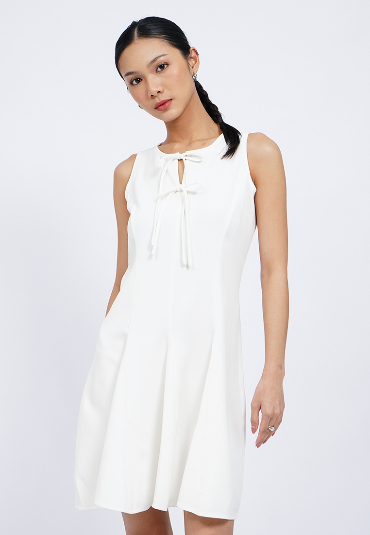 COLORBOX Ribbon Details Flowy Mini Dress
