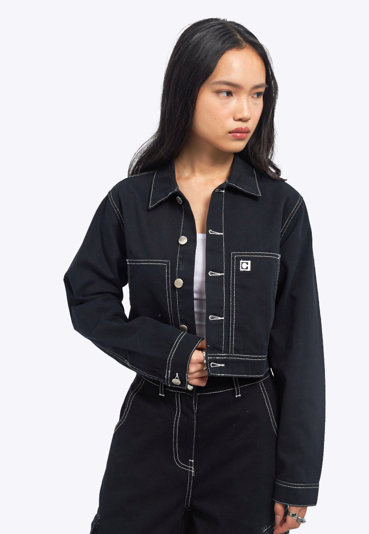 COLORBOX Long Sleeve Boxy Cropped Jacket