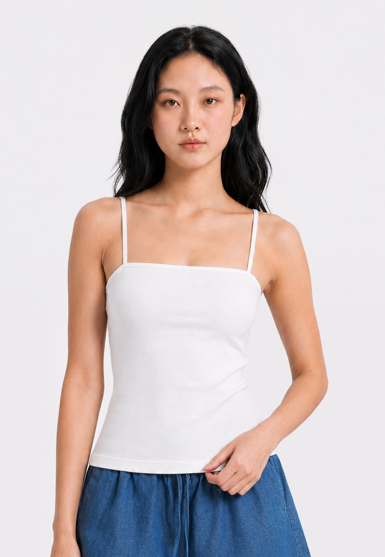 COLORBOX Square Neck Crop Tank Top