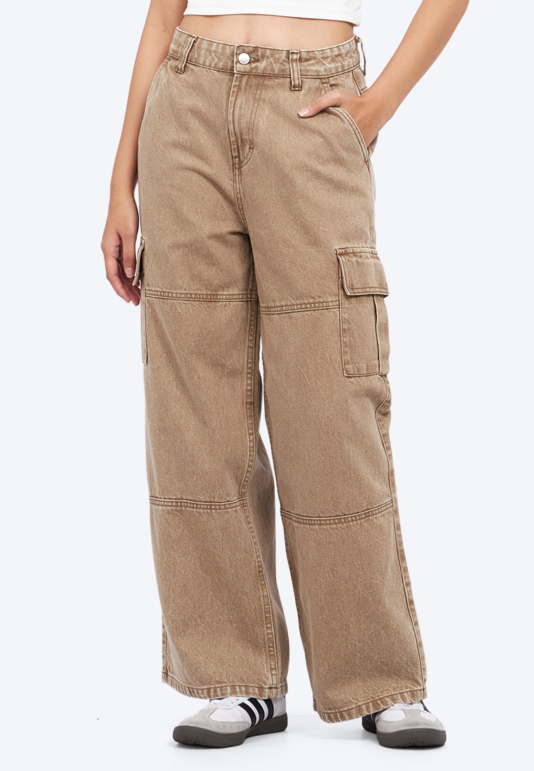COLORBOX Straight Cargo Denim Pants