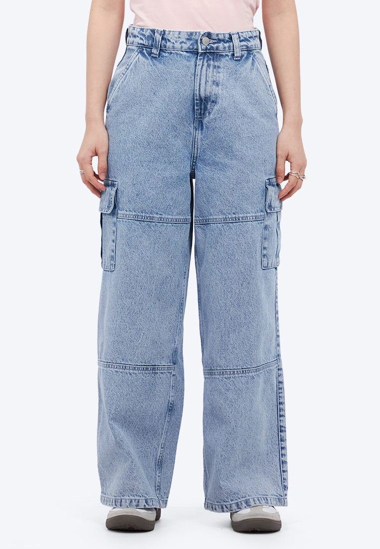 COLORBOX Straight Cargo Denim Pants