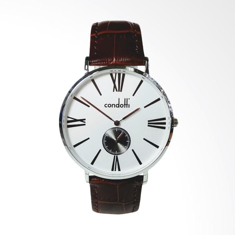 Condotti ULTIMARE CN6076 BOX SET Kulit Coklat Silver Cowok