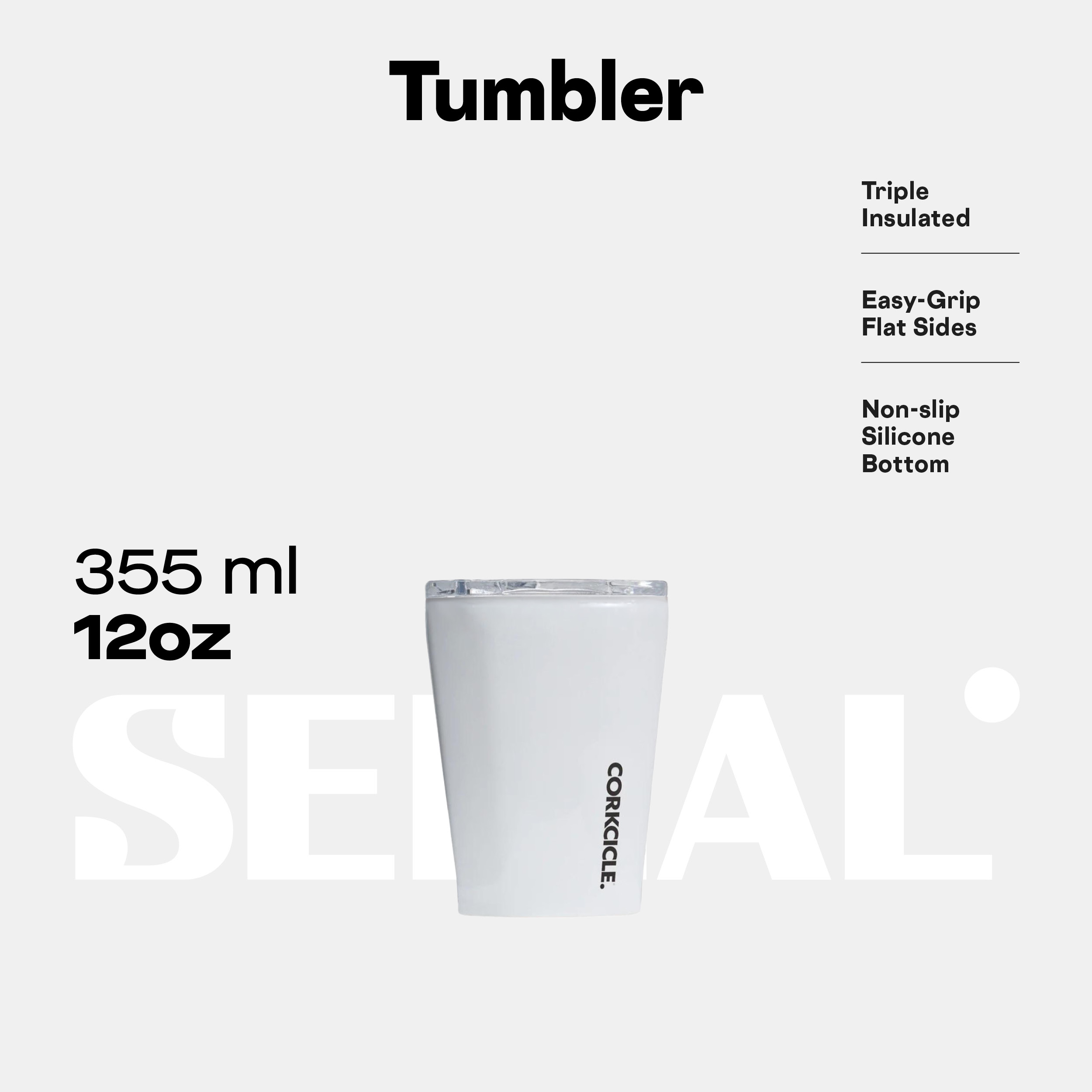 CORKCICLE Tumbler 12oz - Classic White