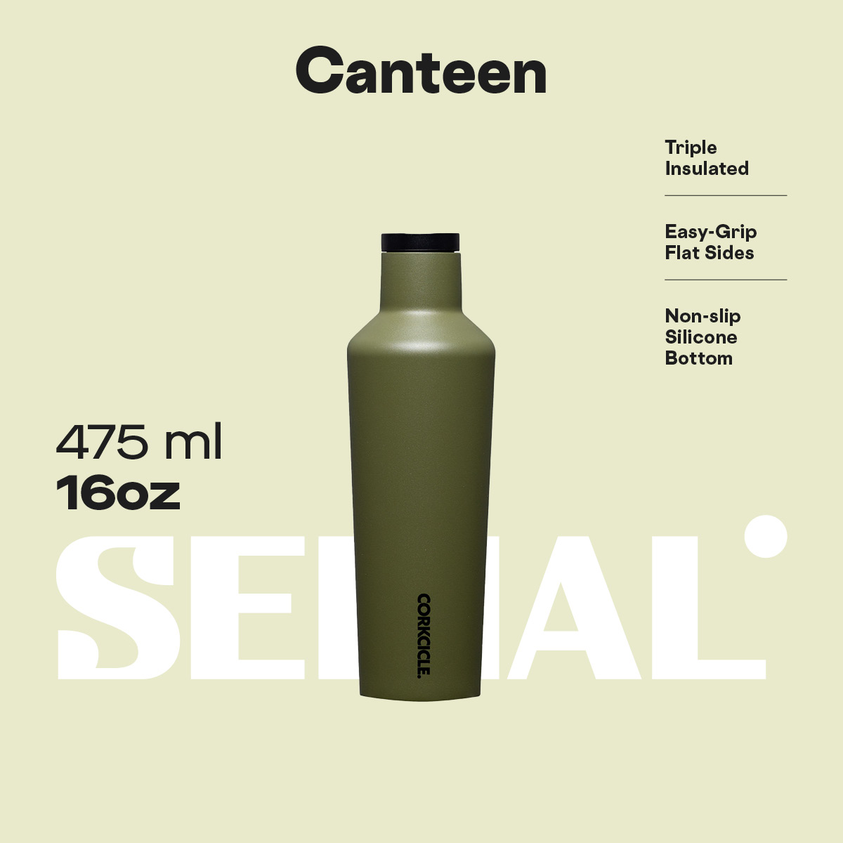 CORKCICLE Canteen 16oz - Olive