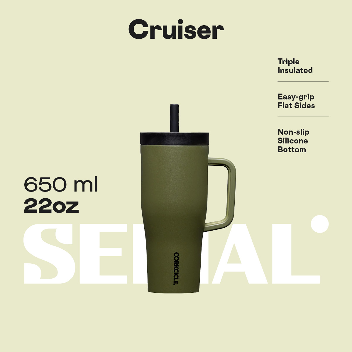 CORKCICLE Leakproof Cruiser 22oz - Olive