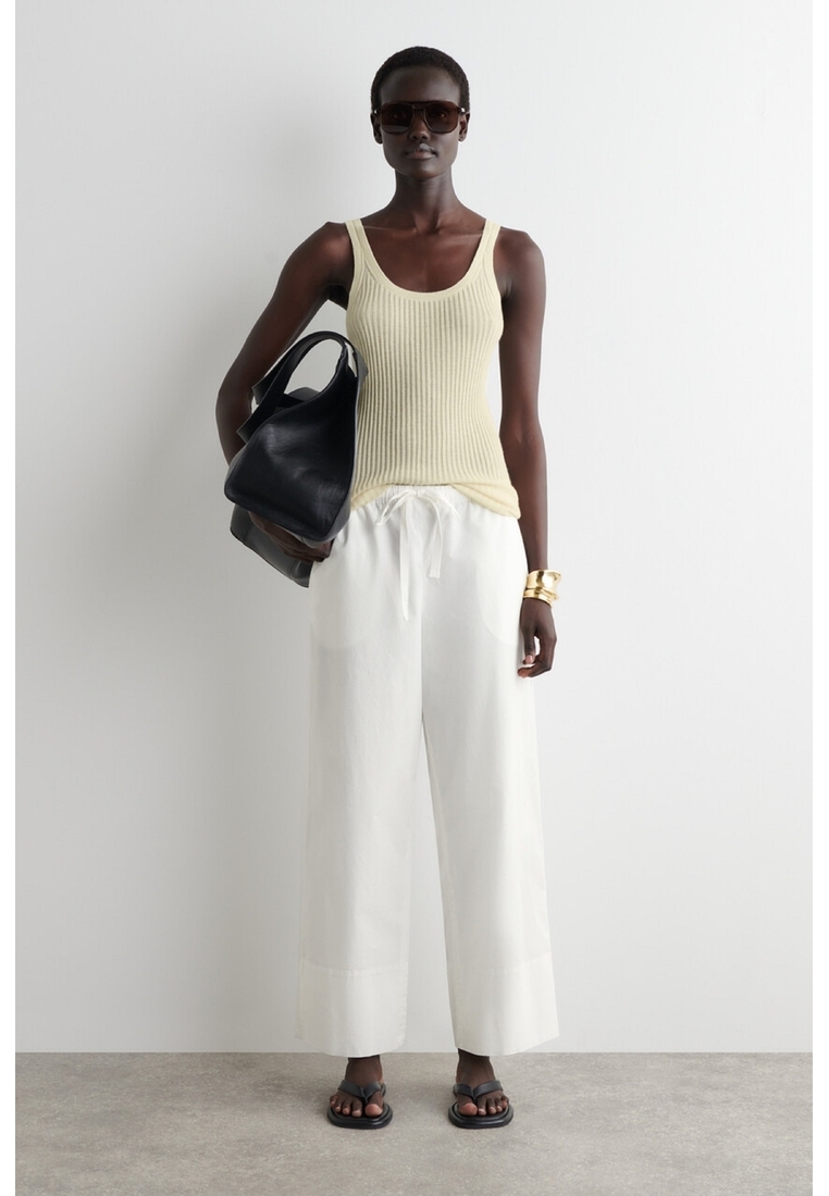 COS DRAWSTRING COTTON TROUSERS