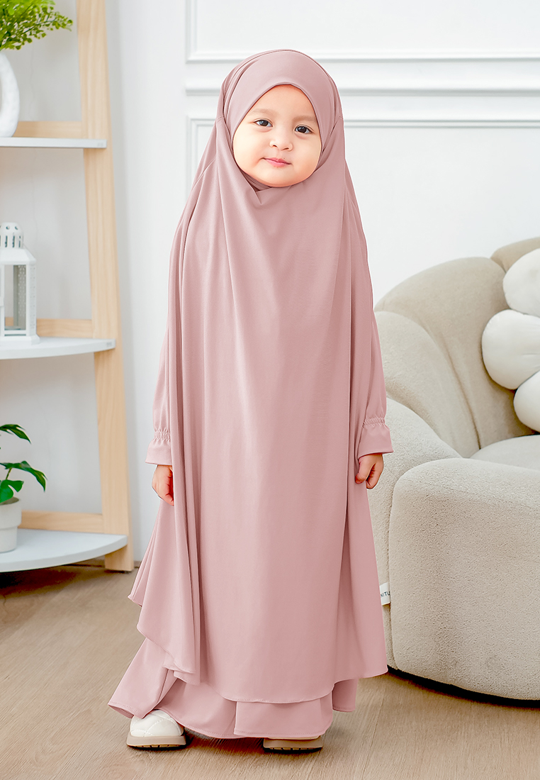 Cotton Bee - Alyfa Khimar One set Syari | Set Dress Gamis Syari Cadar - Anak