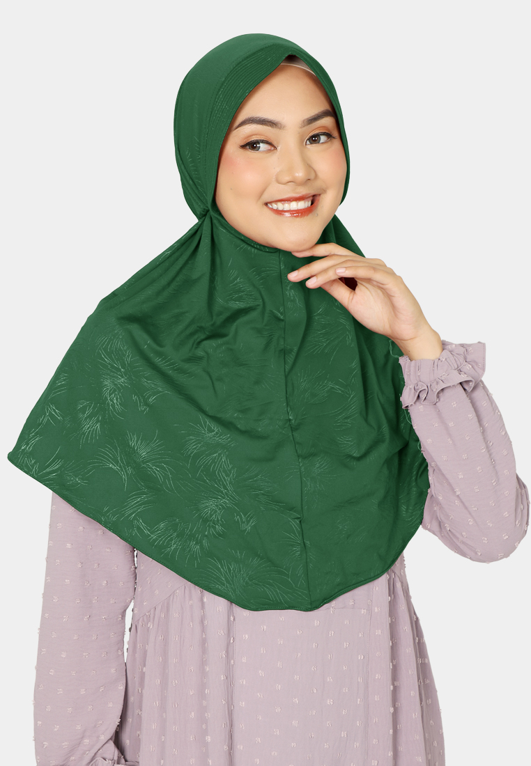 COTTON BEE Aisyah Bergo Tali | Hijab Instan Jersey | Kerudung - Green