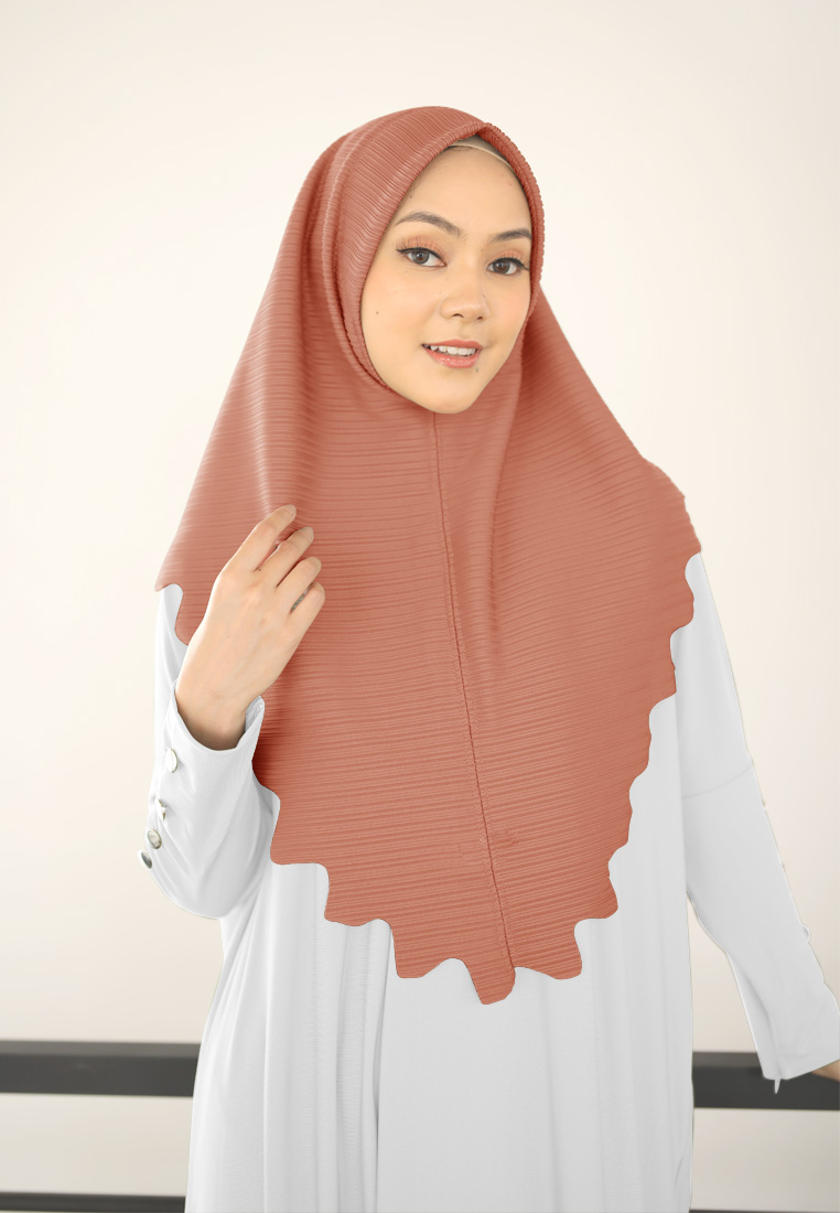 Cotton Bee - Marsha Bergo | Hijab Instan Jersey Tekstur  - Orange Cinnamon